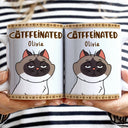 Catffeinated Funny Cartoon Cats - Gift For Cat Lovers, Cat Mom, Cat Dad - Personalized White Edge-to-Edge Mug