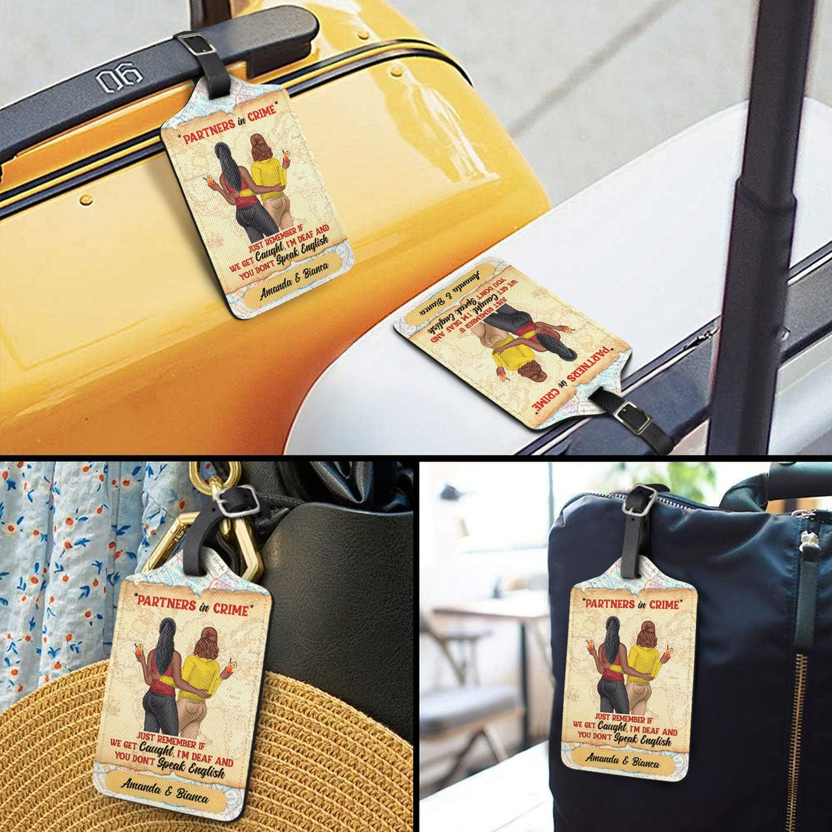I'm Deaf And You Don't Speak - Gift For Besties - Personalized Luggage Tag