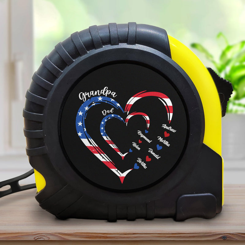 Stars & Stripes, Dad's Grandpa's Sweethearts - Gift For Father, Grandfather - Personalized Tape Measure