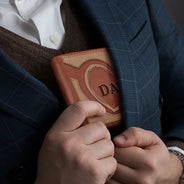 Grandpa Dad Kids Handprints - Personalized Leather Wallet