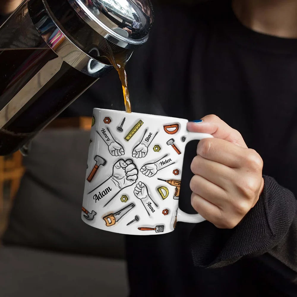 If Dad Can't Fix It We're All Screwed - 3D Inflated Effect Printed Mug, Personalized White Edge-to-Edge Mug