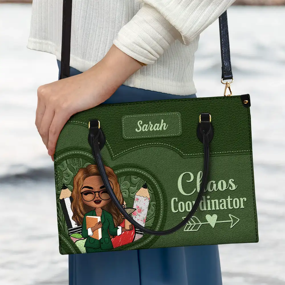 Teacher It Takes A Big Heart To Shape Little Minds - Personalized Leather Bag