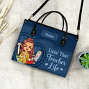 Teacher It Takes A Big Heart To Shape Little Minds - Personalized Leather Bag