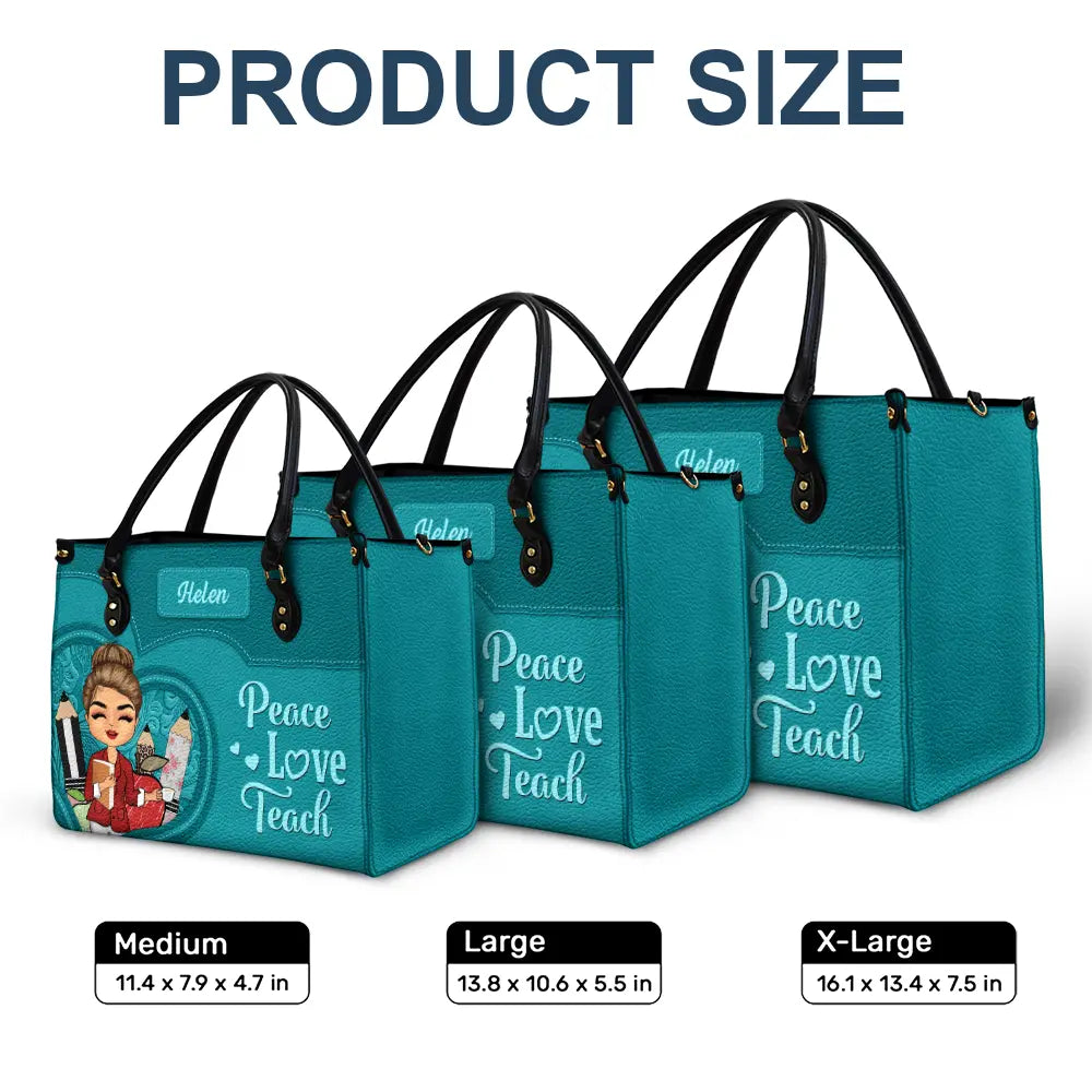 Teacher It Takes A Big Heart To Shape Little Minds - Personalized Leather Bag