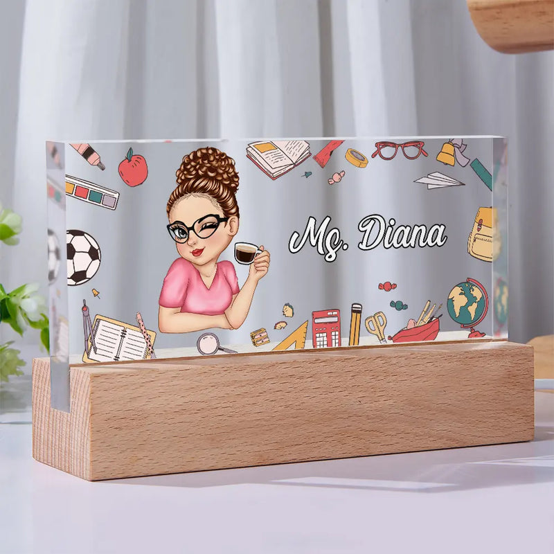 Teacher Desk Name - Personalized Rectangle LED Light
