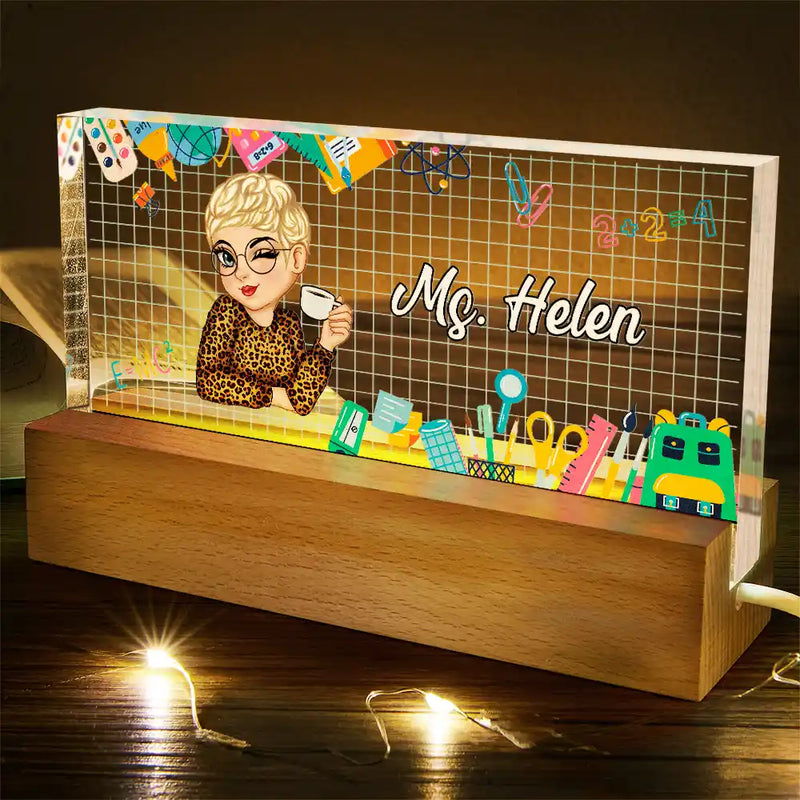 Teacher Desk Name - Personalized Rectangle LED Light