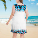 Mom Grandma Kids Butterflies Leopard Pattern - Personalized Sleeveless Tank Dress