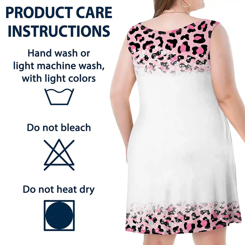 Mom Grandma Kids Butterflies Leopard Pattern - Personalized Sleeveless Tank Dress
