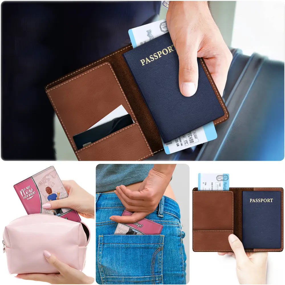 Collect Moments Not Things - Personalized Passport Cover, Passport Holder