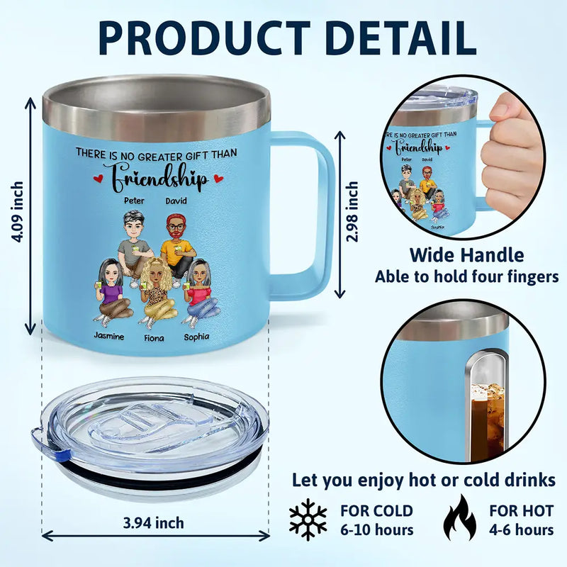 Besties Siblings Sisters Forever - Personalized 14oz Stainless Steel Tumbler With Handle