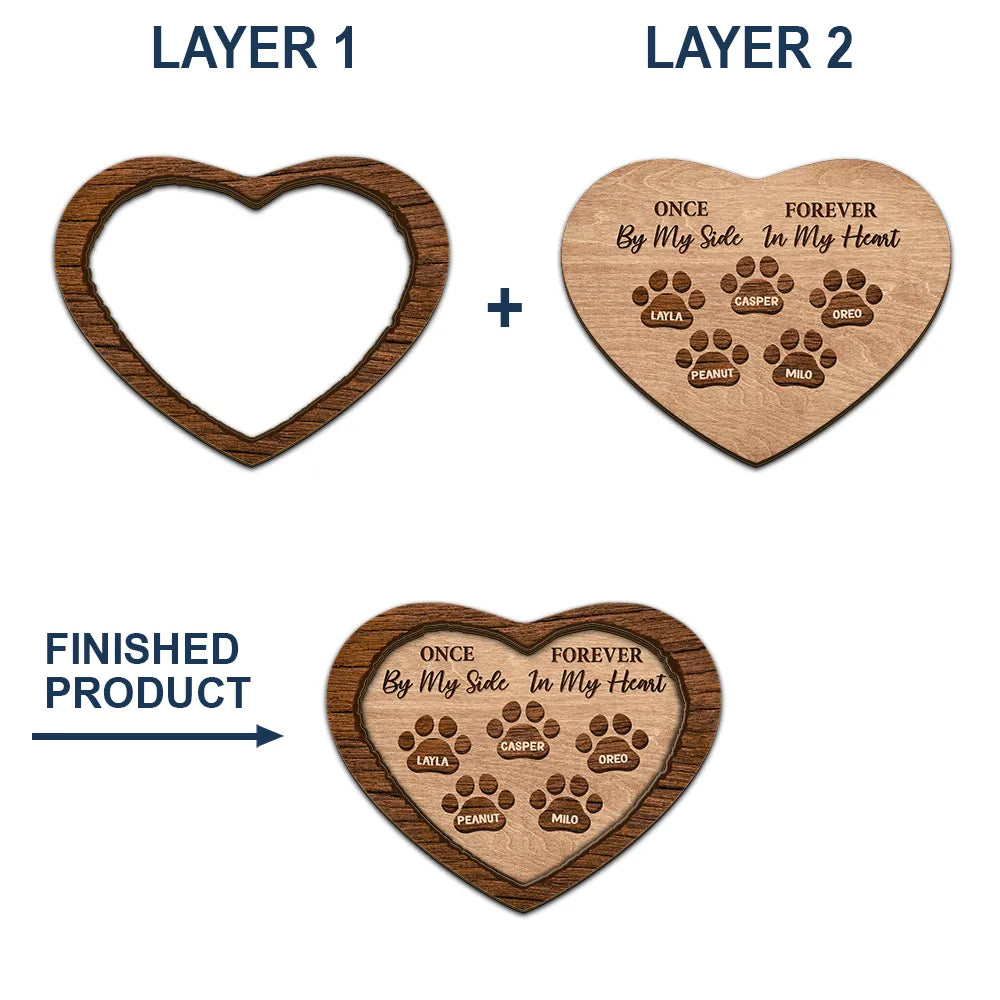 Memorial Pet Paw Heart - Personalized Custom Shaped Car Visor Clip
