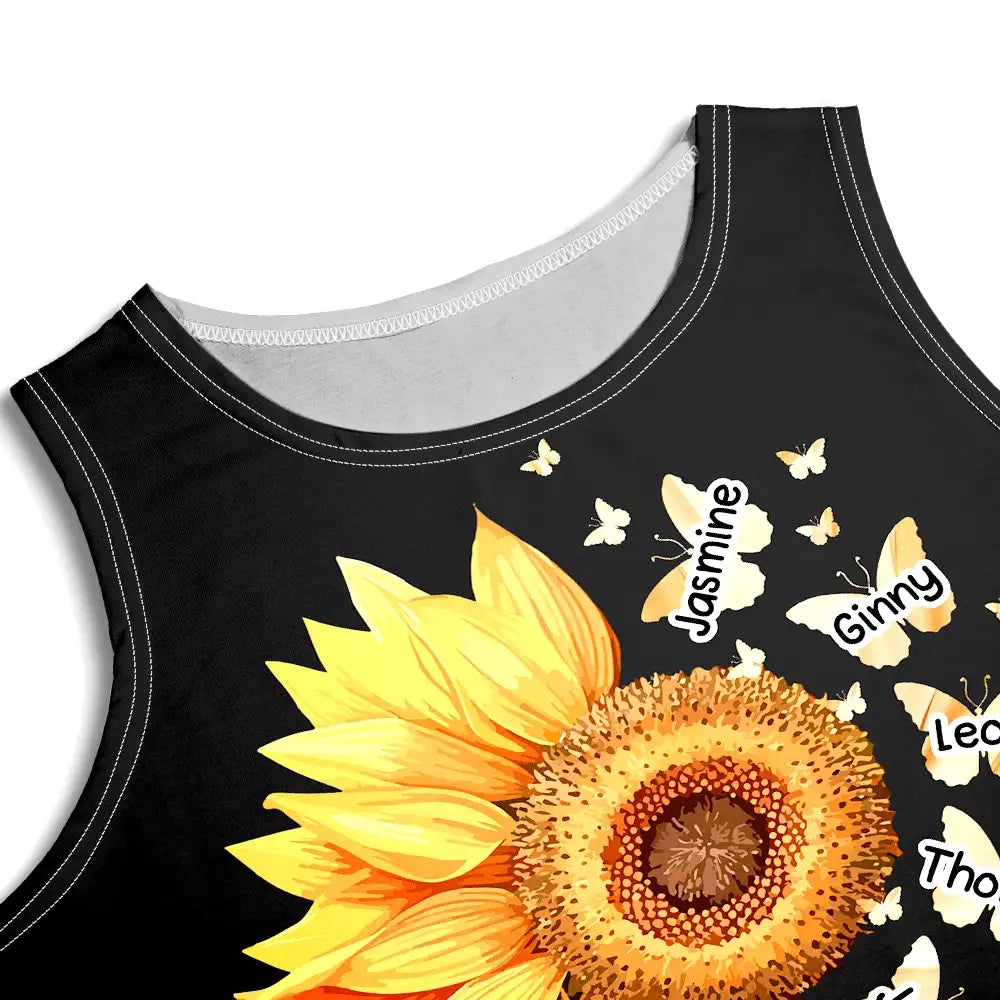 Sunflowers Grandma - Personalized Sleeveless Tank Dress