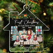 First Christmas In Our New House - Personalized Custom Shaped Acrylic Ornament