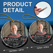 Memorial - Custom Photo Because Someone We Love Is In Heaven - Personalized Circle Glass Ornament