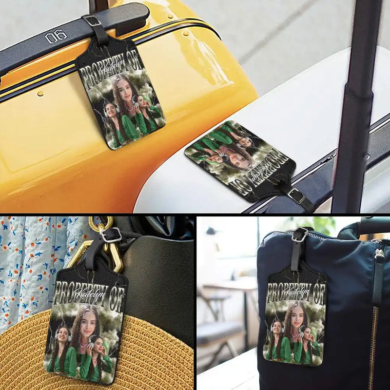 Gift For Couples, Gift For Boyfriend, Gift For Husband - Custom Photo Property Of Travel Lovers, Travellers - Personalized Luggage Tag