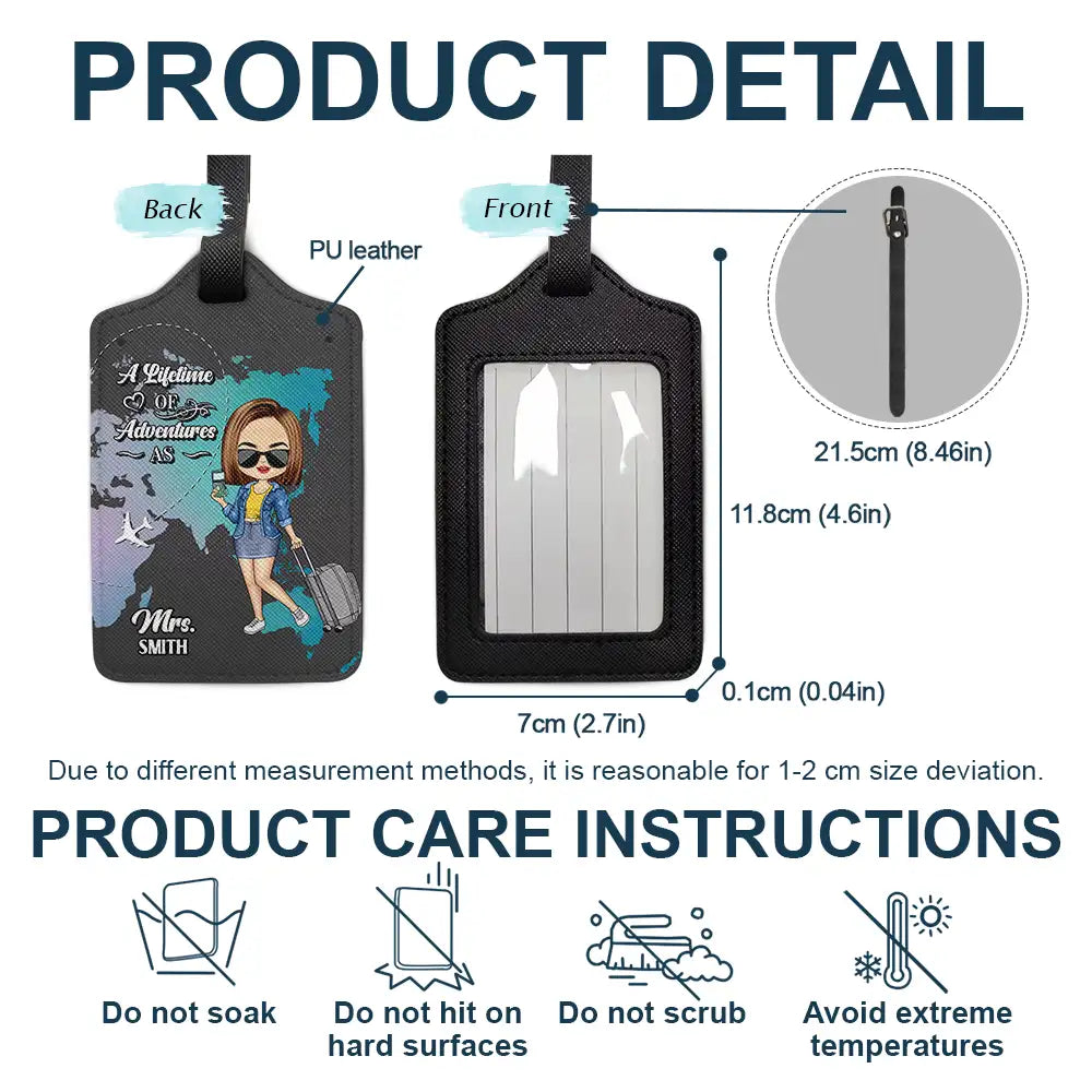 Gift For Husband, Gift For Wife, Gift For Boyfriend, Gift For Couples, Gift For Girlfriend, Travel - Lifetime Of Adventures - Personalized Combo 2 Luggage Covers