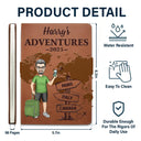 Travel, Gift For Yourself, Gift For Women, Gift For Men, Happy - Travel All Around The World - Personalized Leather Journal