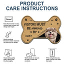 Dog Lovers,Dog Mom,Dog Dad,Dog Couple - 3D Effect Funny Dogs Visitors Must Be Approved By - Personalized Custom Shaped Doormat