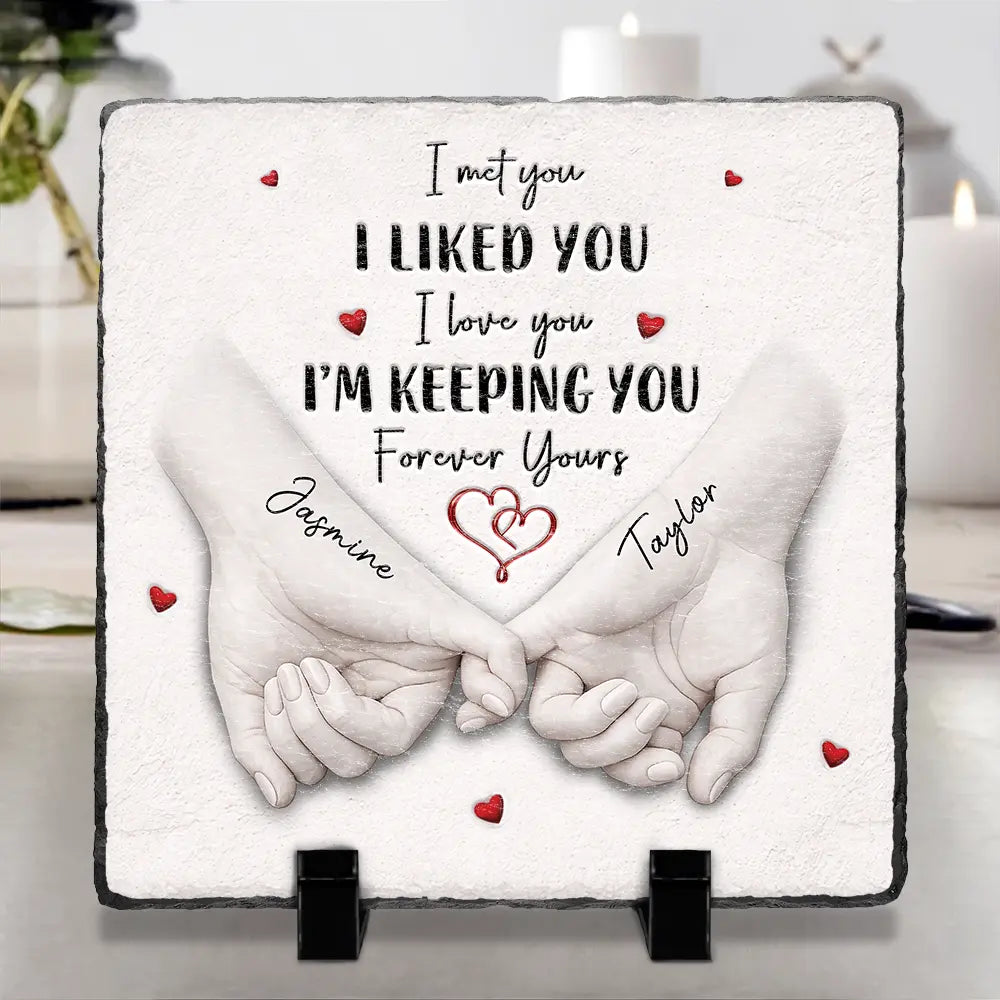 Gift For Couples,LGBT,Gift For Women,Gift For Men,Love,Top Market - 3D Inflated Effect Printed Couple Loved You Then Love You Still - Personalized Rectangle Memorial Garden Stone