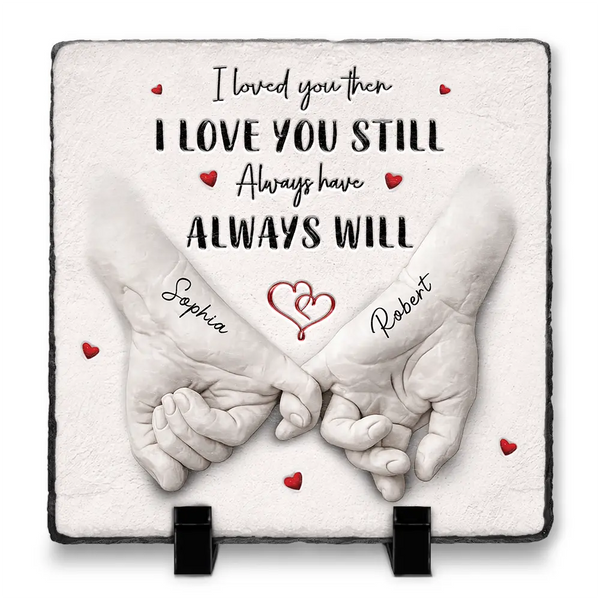 Gift For Couples,LGBT,Gift For Women,Gift For Men,Love,Top Market - 3D Inflated Effect Printed Couple Loved You Then Love You Still - Personalized Rectangle Memorial Garden Stone