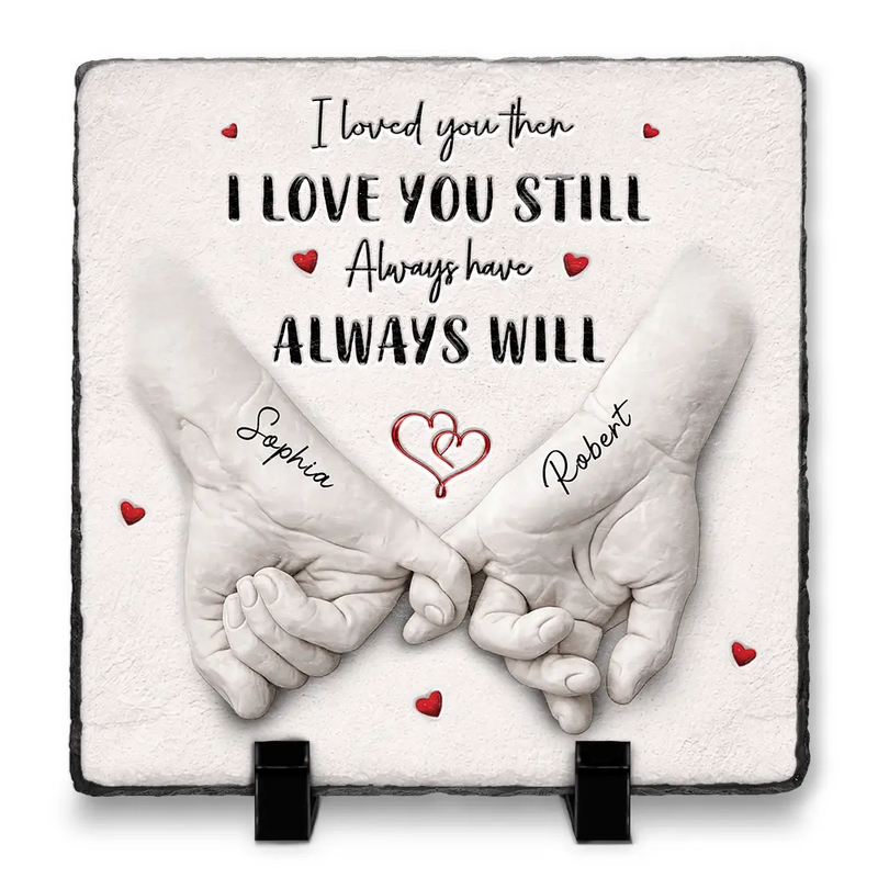 Gift For Couples,LGBT,Gift For Women,Gift For Men,Love,Top Market - 3D Inflated Effect Printed Couple Loved You Then Love You Still - Personalized Rectangle Memorial Garden Stone