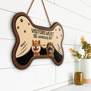 Dog Lovers,Dog Mom,Dog Dad,Dog Couple,Top Market - 3D Effect Funny Dogs Visitors Must Be Approved By - Personalized Custom Shaped Wood Sign
