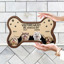 Dog Lovers,Dog Mom,Dog Dad,Dog Couple,Top Market - 3D Effect Funny Dogs Visitors Must Be Approved By - Personalized Custom Shaped Wood Sign