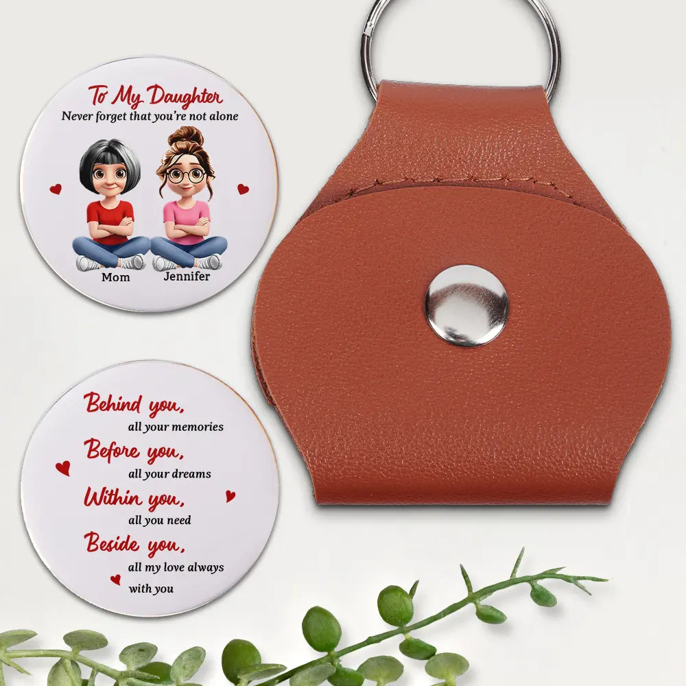 Daughter All My Love Always With You - Personalized Leather Pocket Hug