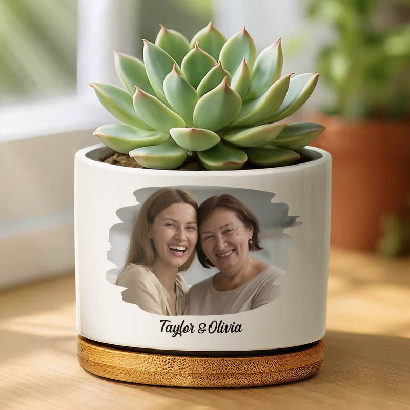 Gift For Daughter,Mom - Daughters (Adult),Gift For Women,Happy,Grandma - Grandkids,Gift For Grandkids,Custom Photo - Custom Photo Mom Daughter The Only Thing Better Than Being Your Mother - Personalized Ceramic Plant Pot