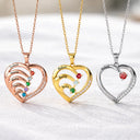 Gift For Women,Gift For Mother,Love,Happy,Gift For Wife,Gift For Couples,Gift For Girlfriend - Custom Birth Month Anniversary Mom Wife - Personalized Birthstone Heart Necklace