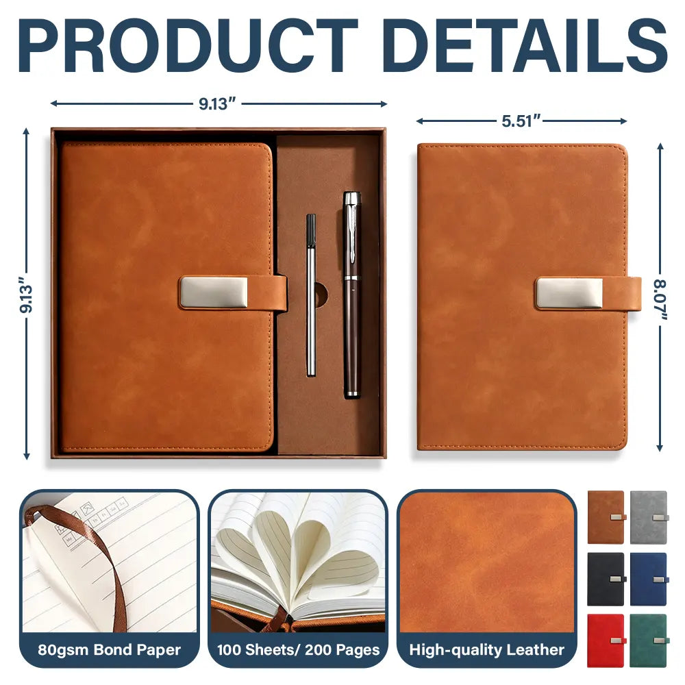 Gift For Yourself, Gift For Women, Gift For Men, Love - Birth Flower I Am Enough - Personalized Leather Notebook Set