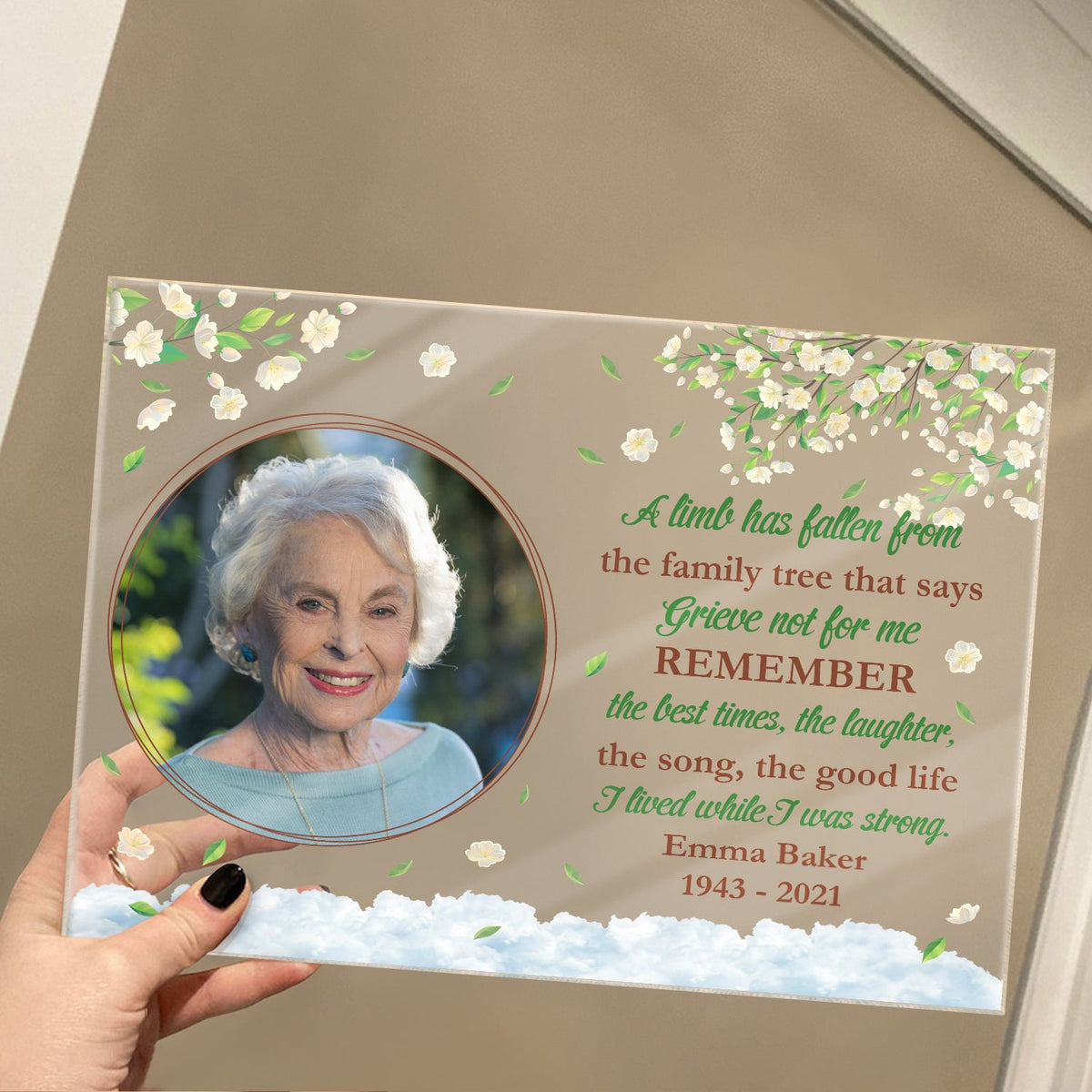 Custom Photo A Limb Has Fallen - Memorial Gift - Personalized Custom Horizontal Rectangle Acrylic Plaque