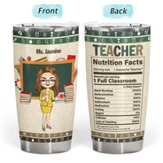 Teacher Nutrition Facts - Gift For Teacher - Personalized Tumbler