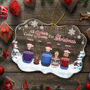 All Hearts Come Home For Christmas - Christmas, Gift For Family - Personalized Medallion Acrylic Ornament