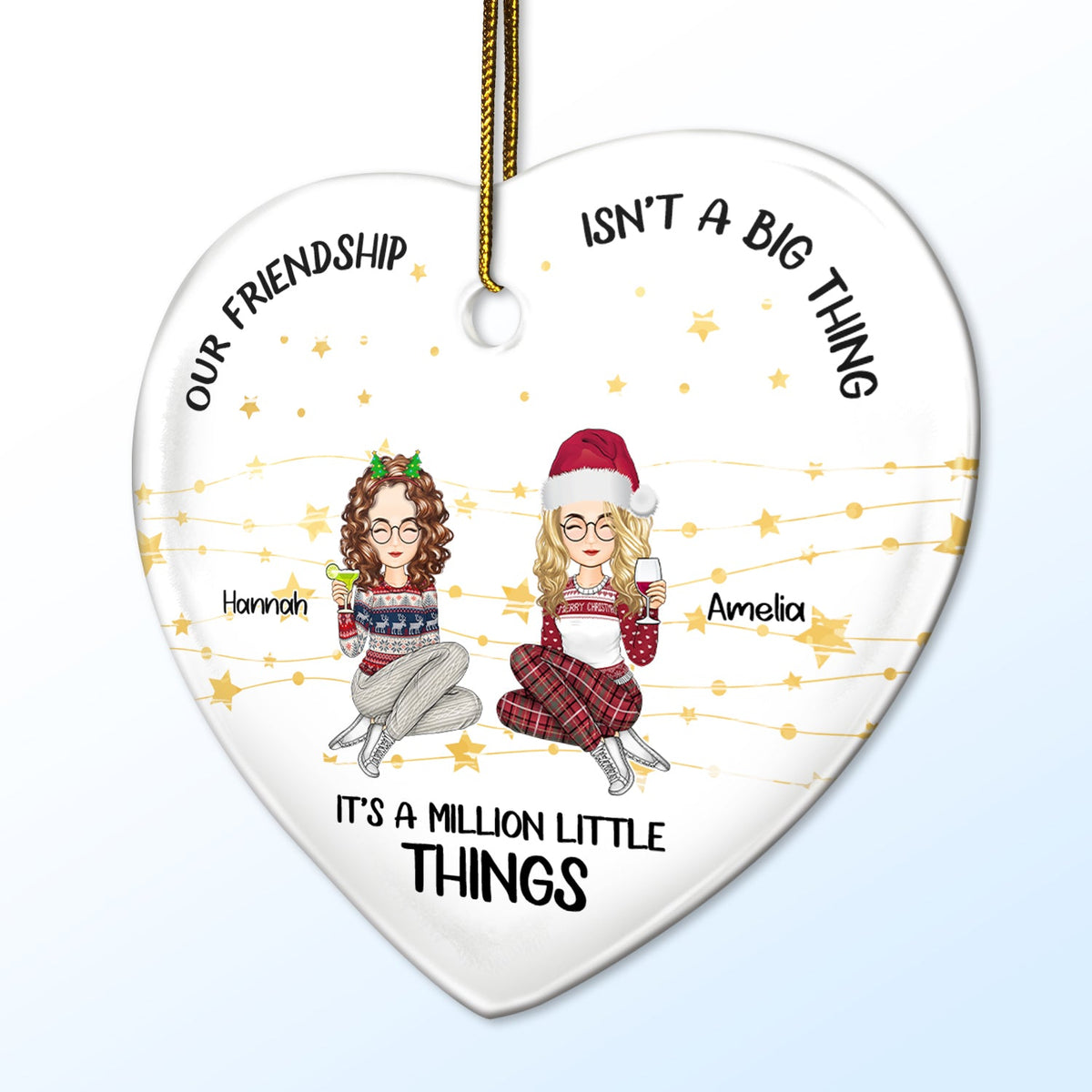 Million Little Things - Christmas Gift For Bestie - Personalized Heart Ceramic Ornament