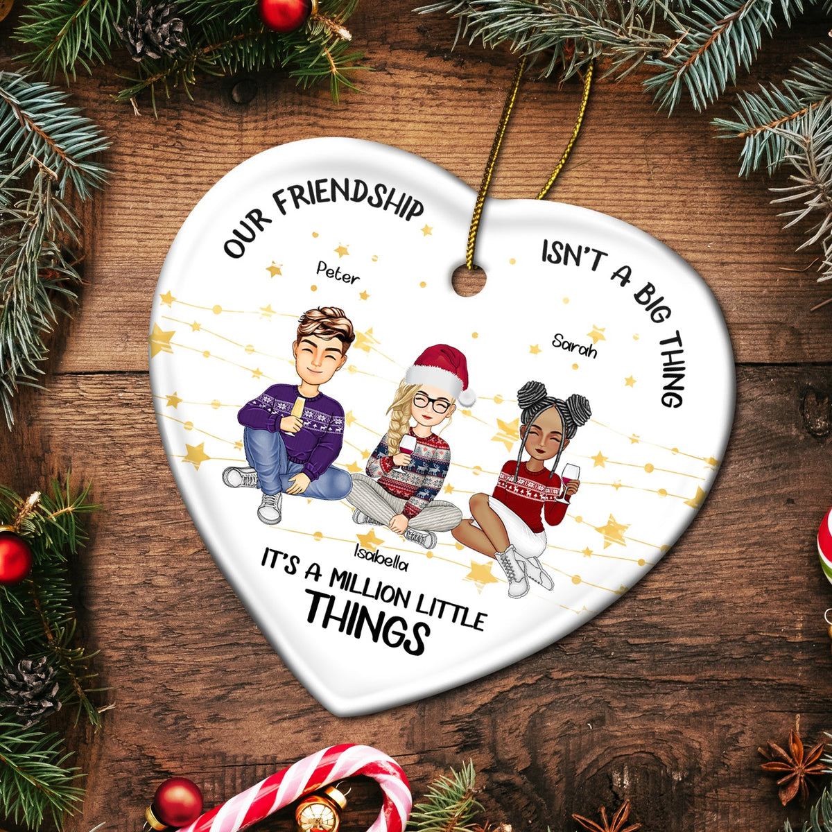 Million Little Things - Christmas Gift For Bestie - Personalized Heart Ceramic Ornament