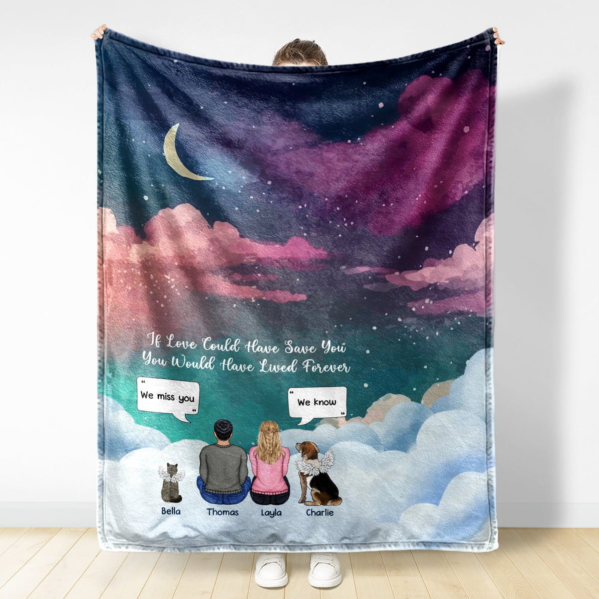 You Were My Favorite Hello And Hardest Goodbye - Memorial Gift - Personalized Fleece Blanket