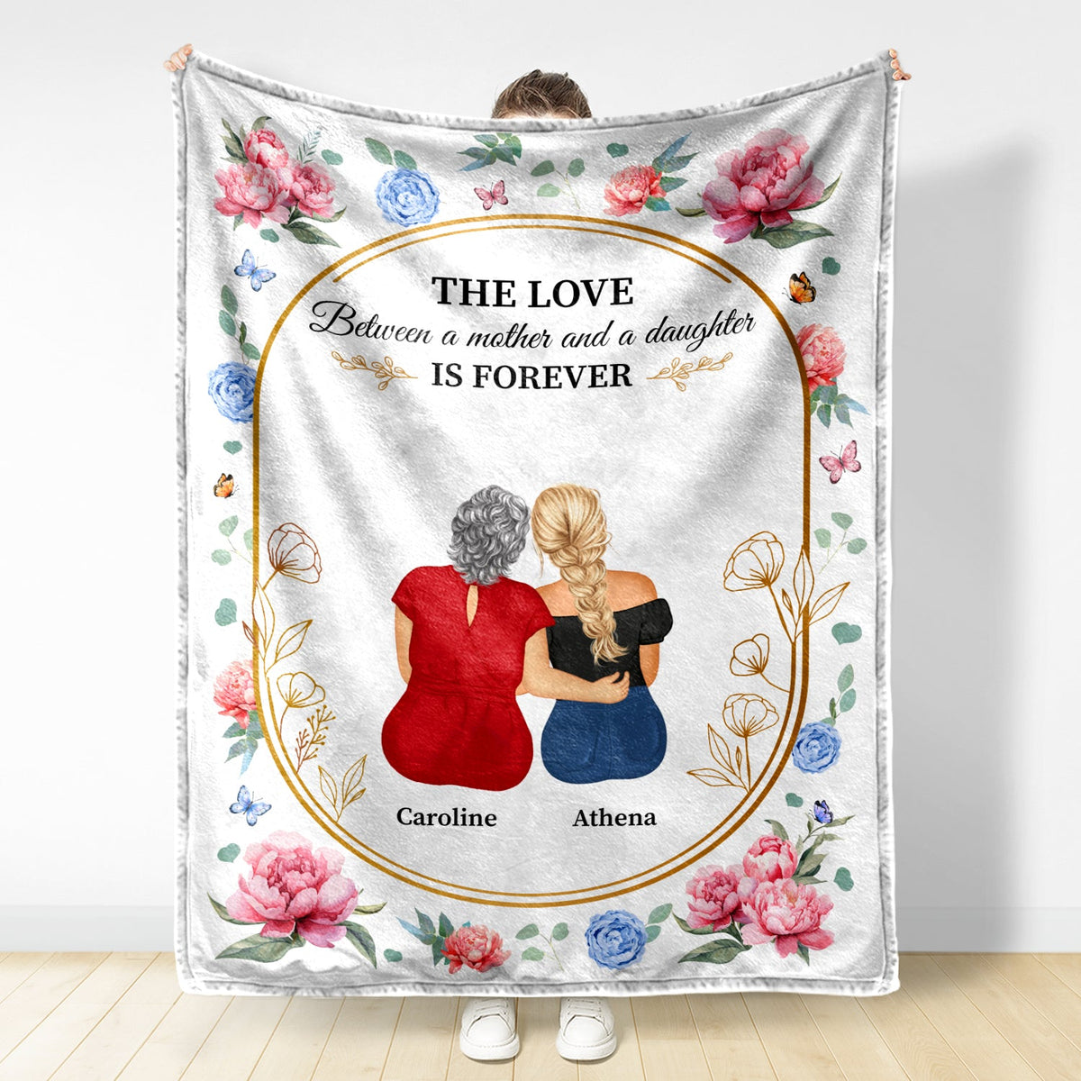 Mother And Daughter Forever Linked Together - Loving Gift For Mother - Personalized Fleece Blanket