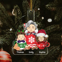 Grandma Grandpa Grandkid Cups - Gift For Grandkids, Kids - Personalized Cutout Acrylic Ornament