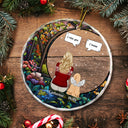 Christmas I Miss You - Memorial Gift For Pet Lovers, Dog Mom, Dog Dad, Cat Mom, Cat Dad - Personalized Circle Glass Ornament