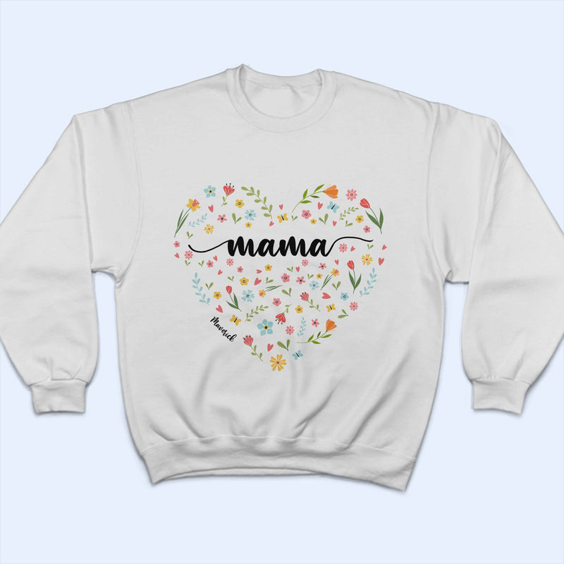 Mom Grandma Flowers - Gift For Mother, Grandmother - Personalized T Shirt