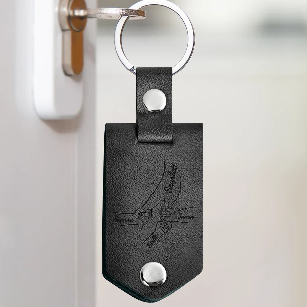 Custom Photo Mother Holds My Heart Forever - Gift For Mom, Mama - Personalized Leather Photo Keychain