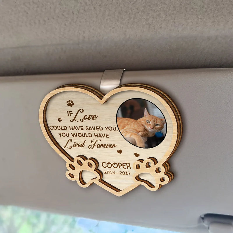 Custom Photo You Left Paw Prints On My Heart Forever - Personalized Custom Shaped Car Visor Clip