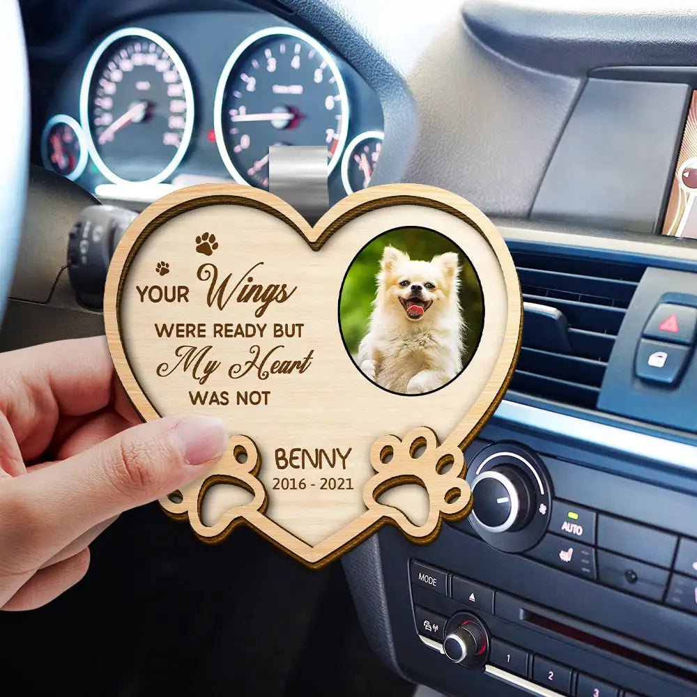Custom Photo You Left Paw Prints On My Heart Forever - Personalized Custom Shaped Car Visor Clip