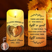 Memorial, Parents, Gift For Grandparents, Gift For Sibling - Custom Photo In Loving Memory - Personalized Flameless LED Candle