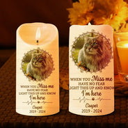 Christmas,Memorial,Sad,Family - Custom Photo Light This Up And Know I'm Here - Personalized Flameless LED Candle