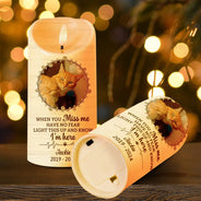 Christmas,Memorial,Sad,Family - Custom Photo Light This Up And Know I'm Here - Personalized Flameless LED Candle