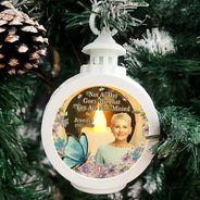 Christmas,Memorial,Family,Parents,Sad - Custom Photo Although You Cannot See Me Memorial - Personalized Candlelight Lantern Ornament
