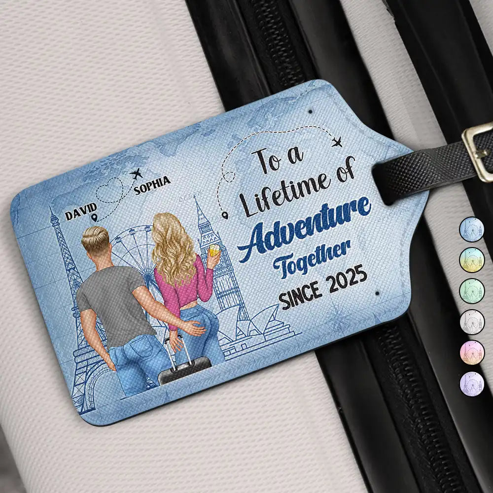 To A Lifetime Of Adventure Together - Personalized Luggage Tag