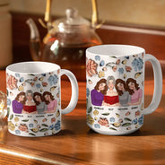 Gift For Mother,Gift For Daughter,Mom - Daughters (Adult),Love - Mother & Daughter Forever Linked Together - 3D Inflated Effect Printed Mug, Personalized White Edge-to-Edge Mug